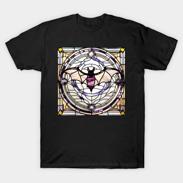 Fat Bat Stained Glass T-Shirt by Xie